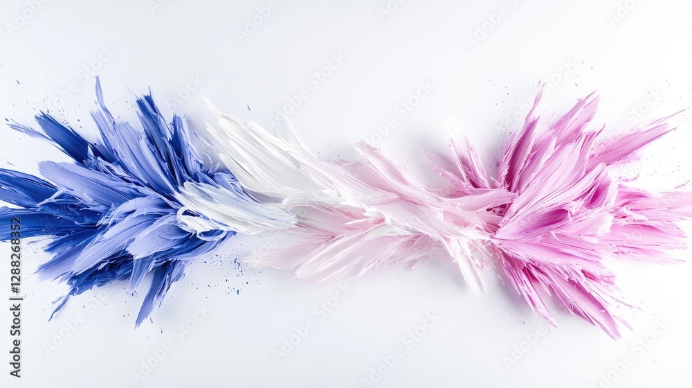 Obraz premium Abstract pastel paint splashes, white background, design element