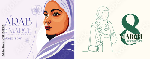 Empowering Arab Women – 2 Creative Designs for Saudi, Emirati and International Women's Day - Saudi and Emirati Women and arbic woman on March 8th - 8 march - march 8