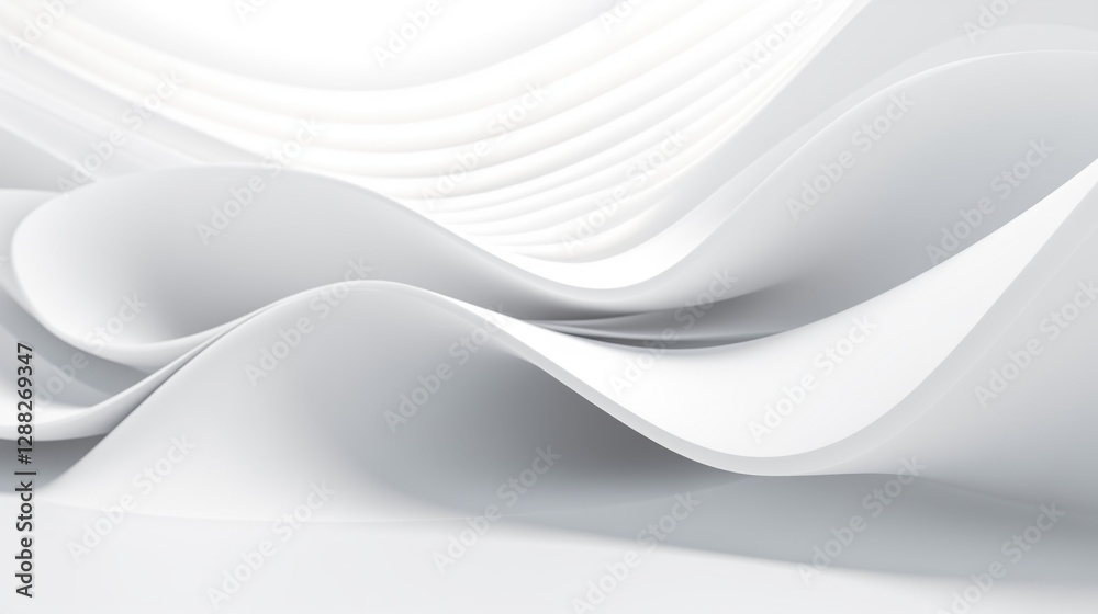 Obraz premium Abstract curved dynamic white background