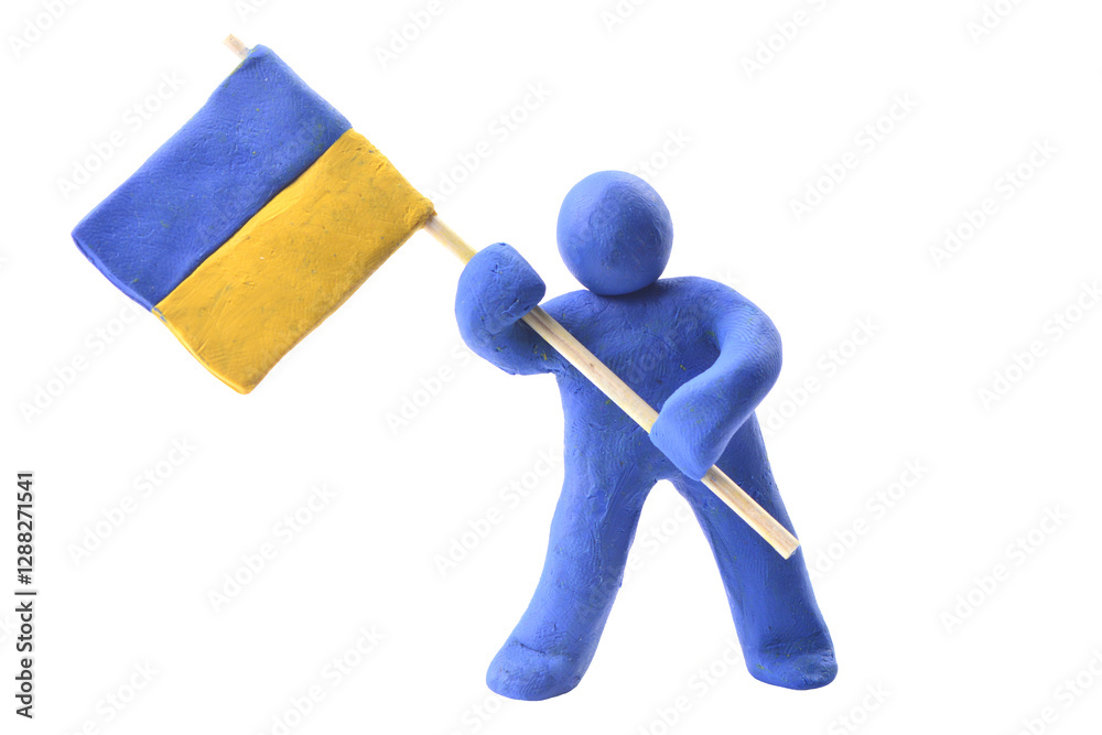 Flag of ukraine on white background