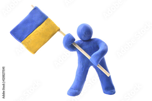 Obraz na płótnie Flag of ukraine on white background w salonie
