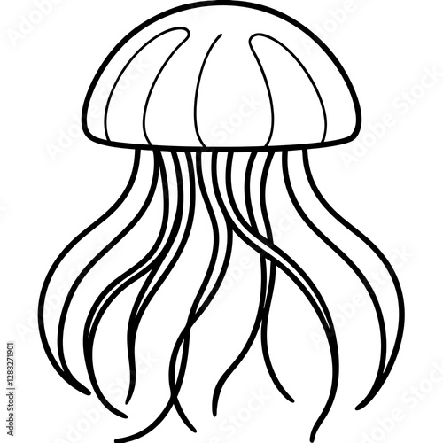 Elegant One-Line Jellyfish Art