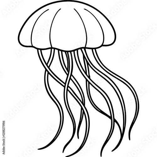 Elegant One-Line Jellyfish Art