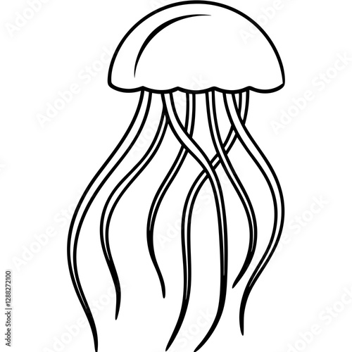 Elegant One-Line Jellyfish Art