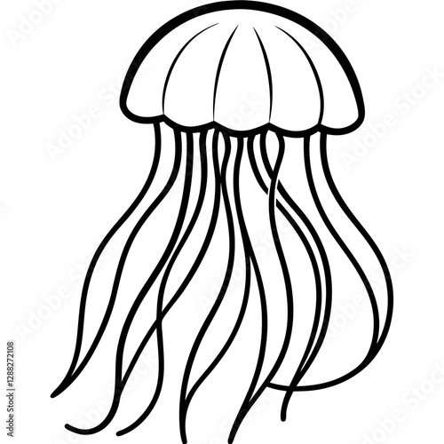 Elegant One-Line Jellyfish Art