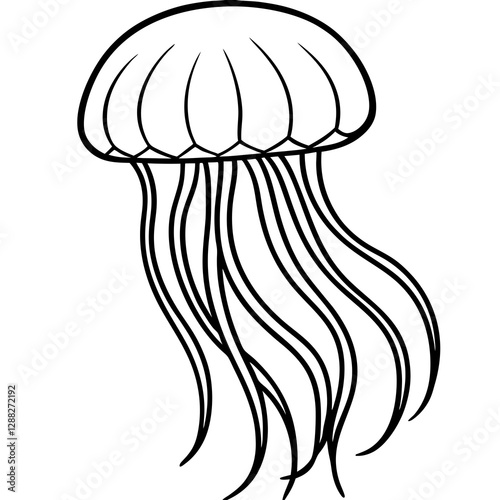 Elegant One-Line Jellyfish Art