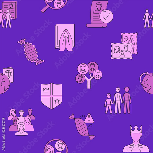Ancestry and genealogy seamless pattern
