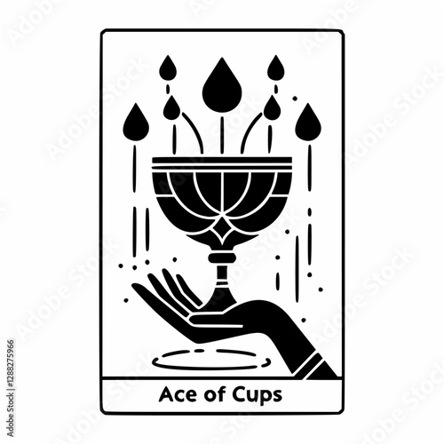 Classic Tarot Ace of Cups Minimalist Style