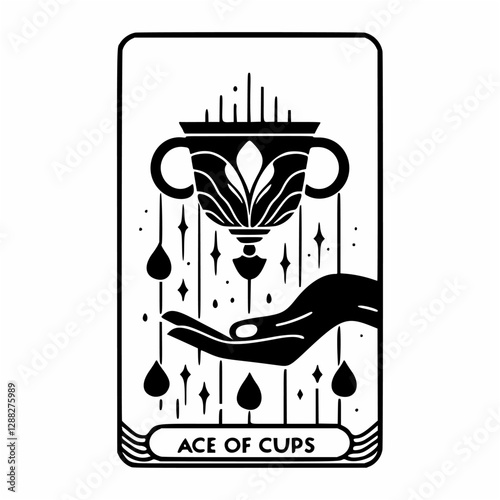 Ornate Chalice with Flowing Water Tarot Art