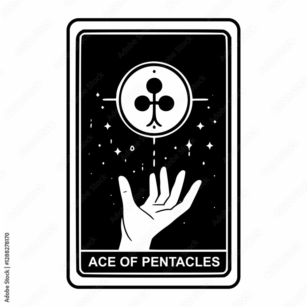 Ace of Pentacles Outline Drawing Ace of Pentacles Outline Drawing