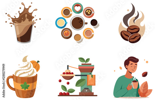 Harvest Sun Ripe Coffee Beans Bundle Collection Stickers