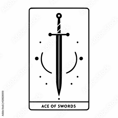 Ace of Swords Minimalist Tarot Concept