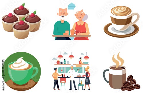 Morning Coffee Bundle.  A Rich. Darkroast Collection Stickers