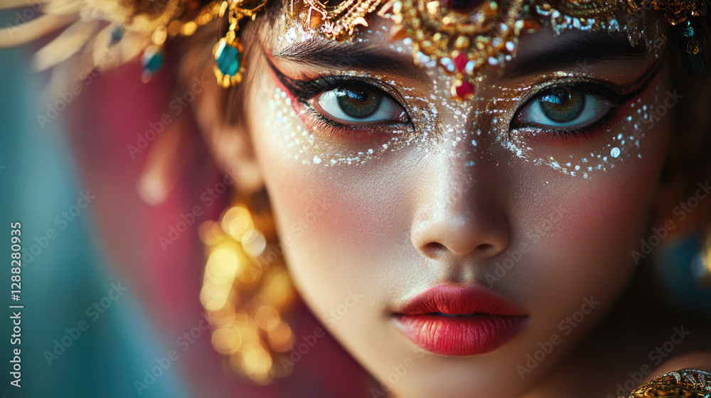 A close-up of a young Balinese dancer
