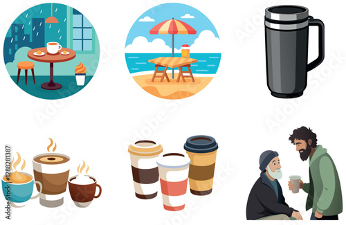Young professionals. Bundle Coffee Collaboration Collection Stickers