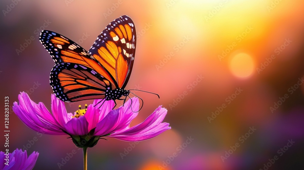 A butterfly and blossoms spring background shot in the studio, featuring a close-up of a vibrant butterfly resting on a delicate pink flower, captured in ultra-detailed clarity A butterfly and blossoms spring background shot in the studio, featuring a close-up of a vibrant butterfly resting on a delicate pink flower, captured in ultra-detailed clarity