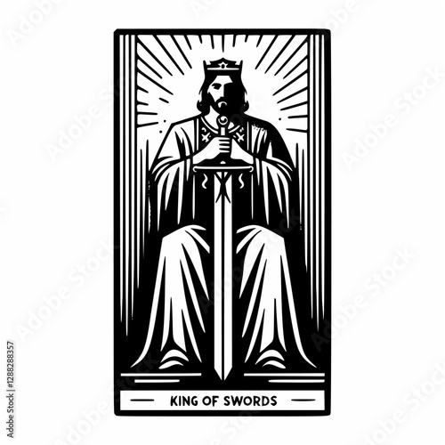 Majestic King of Swords Tarot Image