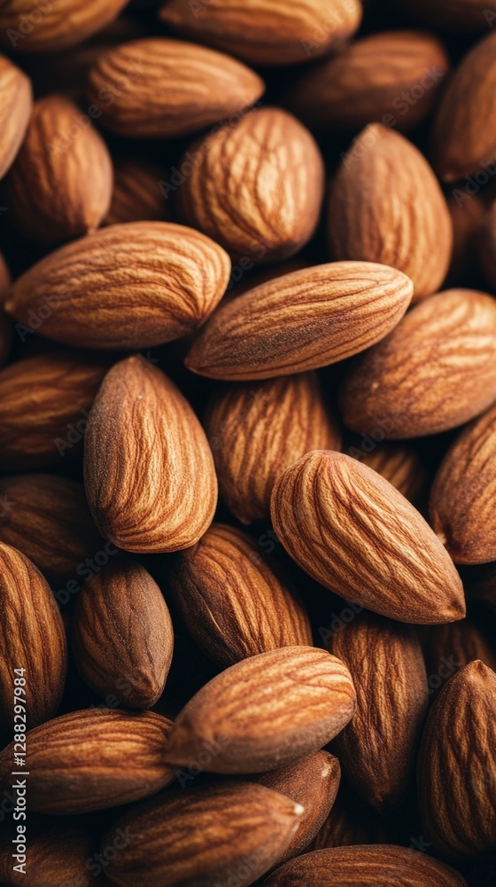 Close-Up of Raw Almonds with Natural Textured Shells Close-Up of Raw Almonds with Natural Textured Shells