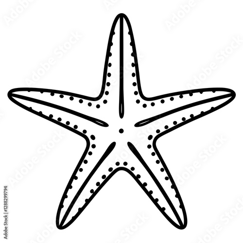 Elegant Starfish Line Art Vector
