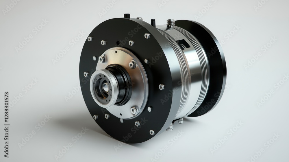 Close-up view of a mechanical component showcasing detailed engineering design and precision Close-up view of a mechanical component showcasing detailed engineering design and precision