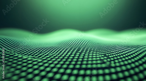 Abstract green digital cyberspace background material with a sense of technology, art concept illustration with a sense of technology