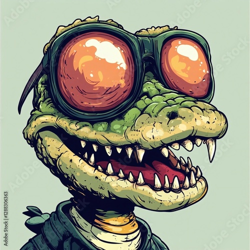 Wallpaper Mural Cool cartoon crocodile in sunglasses, illustration Torontodigital.ca