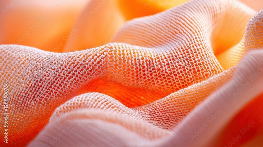 A close-up of an orange and white cloth with a yellow and white stripe at its base A close-up of an orange and white cloth with a yellow and white stripe at its base