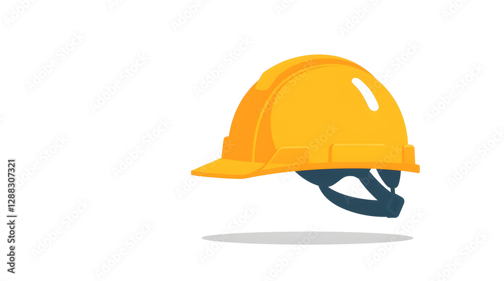Fototapeta premium Illustration of yellow helmet isolated on white