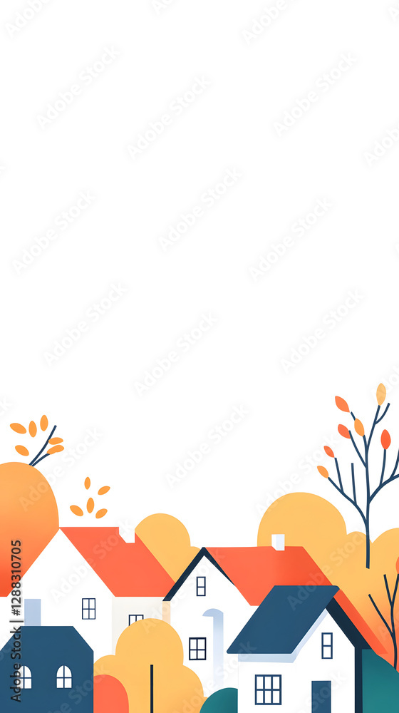 Beautiful rural buildings, rural landscape houses illustration Beautiful rural buildings, rural landscape houses illustration