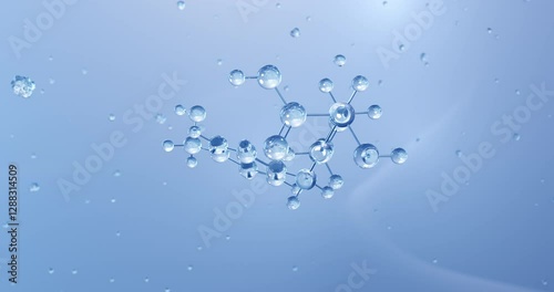 Agaritine rotating molecular structure, 3d model of hydrazine-derivative mycotoxin photo