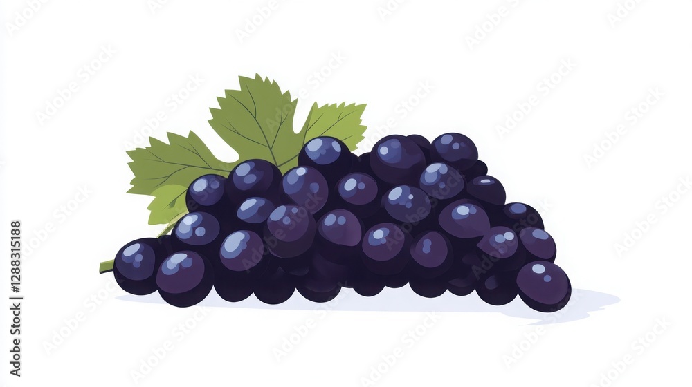 Fototapeta premium Fresh bunch of dark purple grapes.