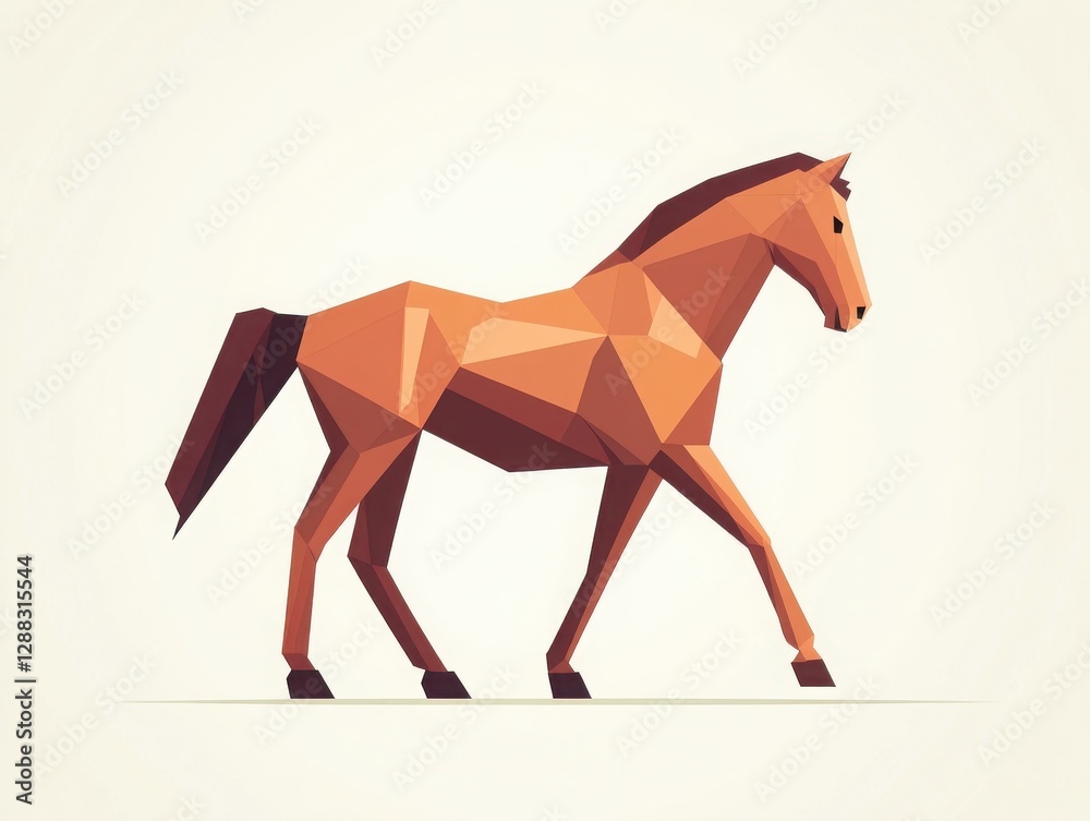 Obraz premium Stylized polygonal horse design illustration.