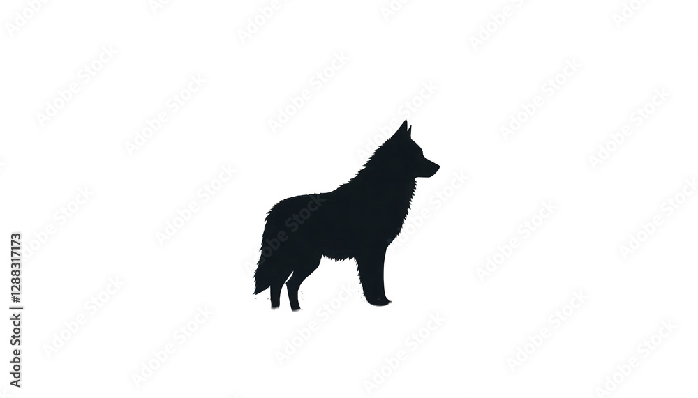 Obraz premium black wolf isolated on white