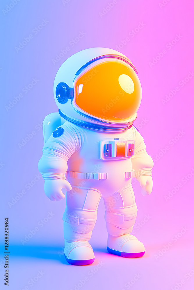 Fototapeta premium World Space Day astronaut 3D rendering illustration, future technology space science 3D poster