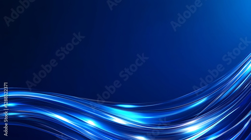 3D rendered sci-fi extended background, blue futuristic technological space scene illustration