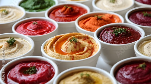 Wallpaper Mural Delicious Hummus Varieties Displayed Torontodigital.ca