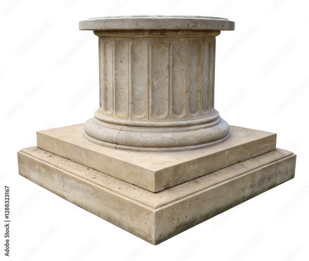 Stone column base on a transparent background Stone column base on a transparent background