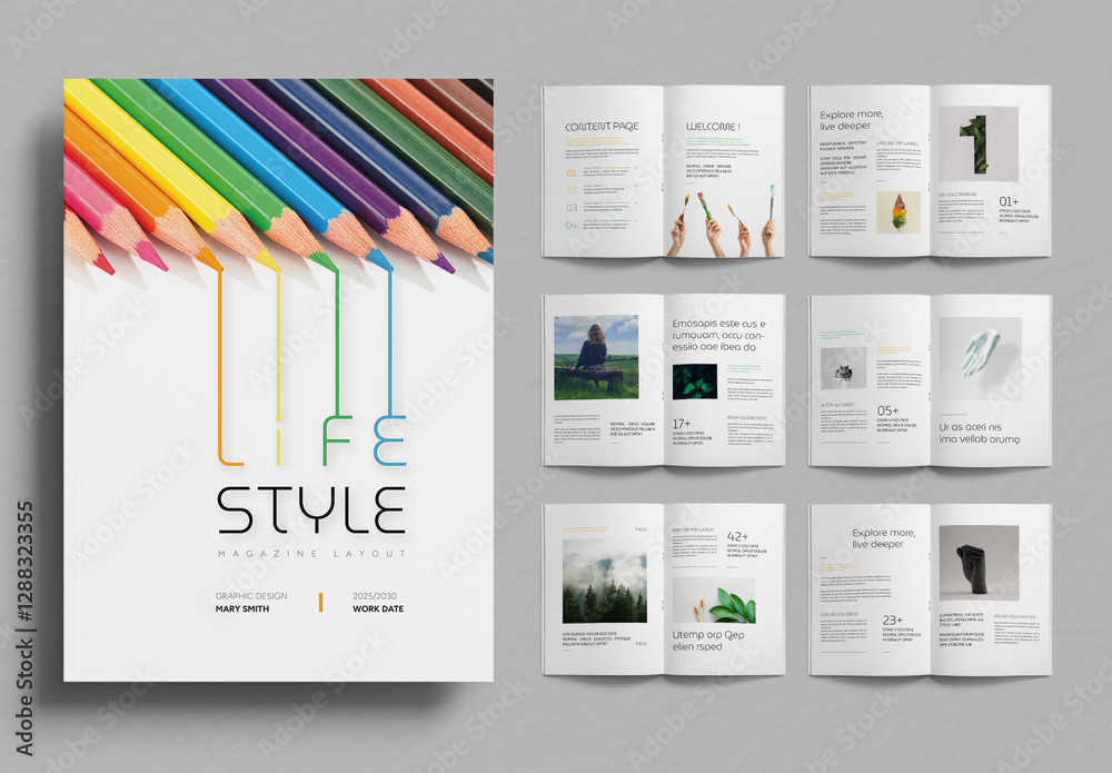 Minimal Magazine Template Stock Template | Adobe Stock