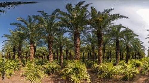 Wallpaper Mural Exploring lush palm tree groves desert oasis nature photography sunny day panoramic view tropical concept Torontodigital.ca