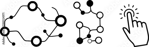 interactivity icon in different style vector illustration. two colored and black interactivity vector icons designed in filled, outline, line and stroke style can be used for web, mobile, ui
