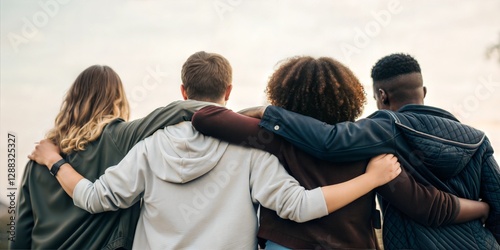 Diverse Friends United in Support, Showing Solidarity