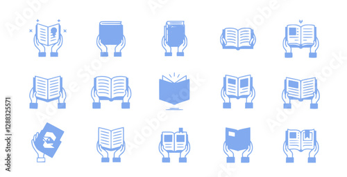 reading book icon in different style vector illustration. two colored and black reading book vector icons designed in filled, outline, line and stroke style can be used for web, mobile, ui 