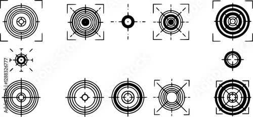 registration mark icon in different style vector illustration. two colored and black registration mark vector icons designed in filled, outline, line and stroke style can be used for web, mobile, ui 