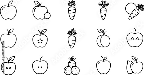 healthy food icon in different style vector illustration. two colored and black healthy food vector icons designed in filled, outline, line and stroke style can be used for web, mobile, ui