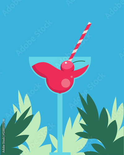 Summer Cocktail banner, poster