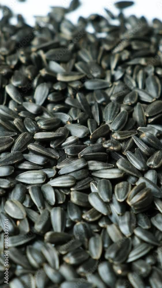 Sunflower seeds burst in slow motion vertical Sunflower seeds burst in slow motion vertical