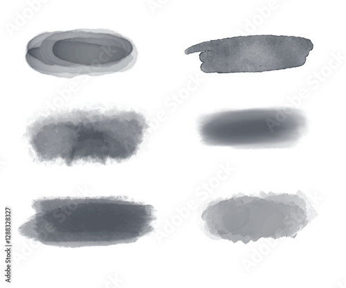 Set of grunge black paint, ink brush strokes. brush collection isolated on white background. Vector 