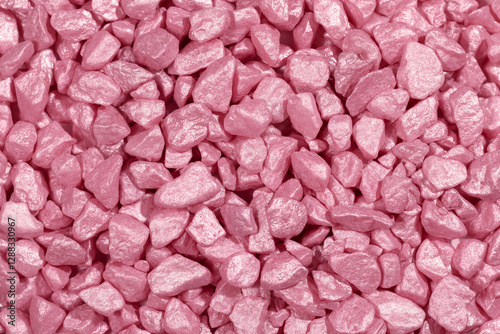 Pink pearl stones. Spring background, wallpaper, banner. Selective focus