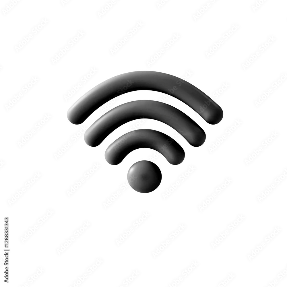 Visual Representation of WiFi Connectivity: An Artistic Black Icon Symbolizing the Essence of Wireless Communication in a Modern Digital Era