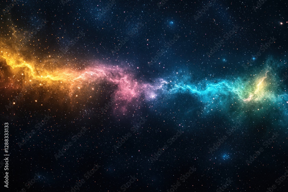 Cosmic Nebula Colorful galactic clouds, celestial wonder against infinite, dark background Cosmic Nebula Colorful galactic clouds, celestial wonder against infinite, dark background